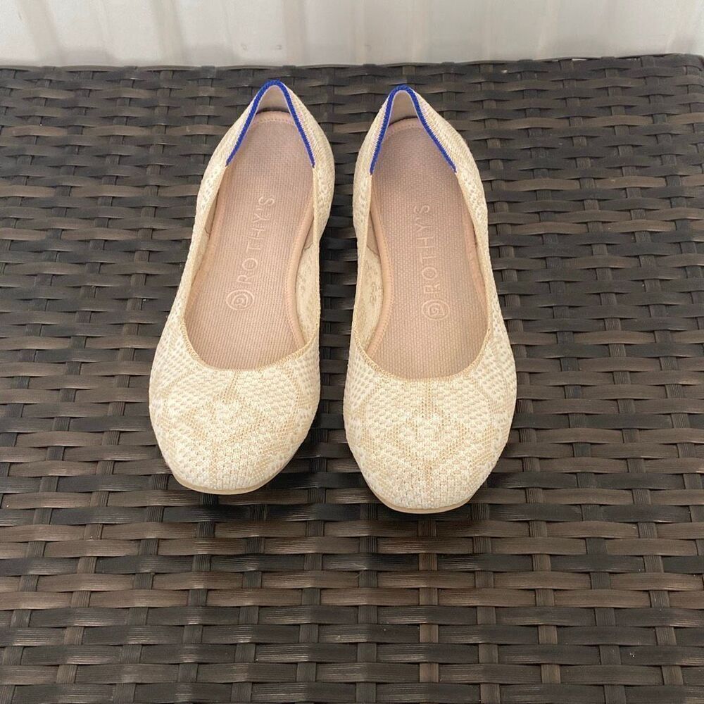 Rothy’s square toe Lily, knit pattern shoes, women’s size 9